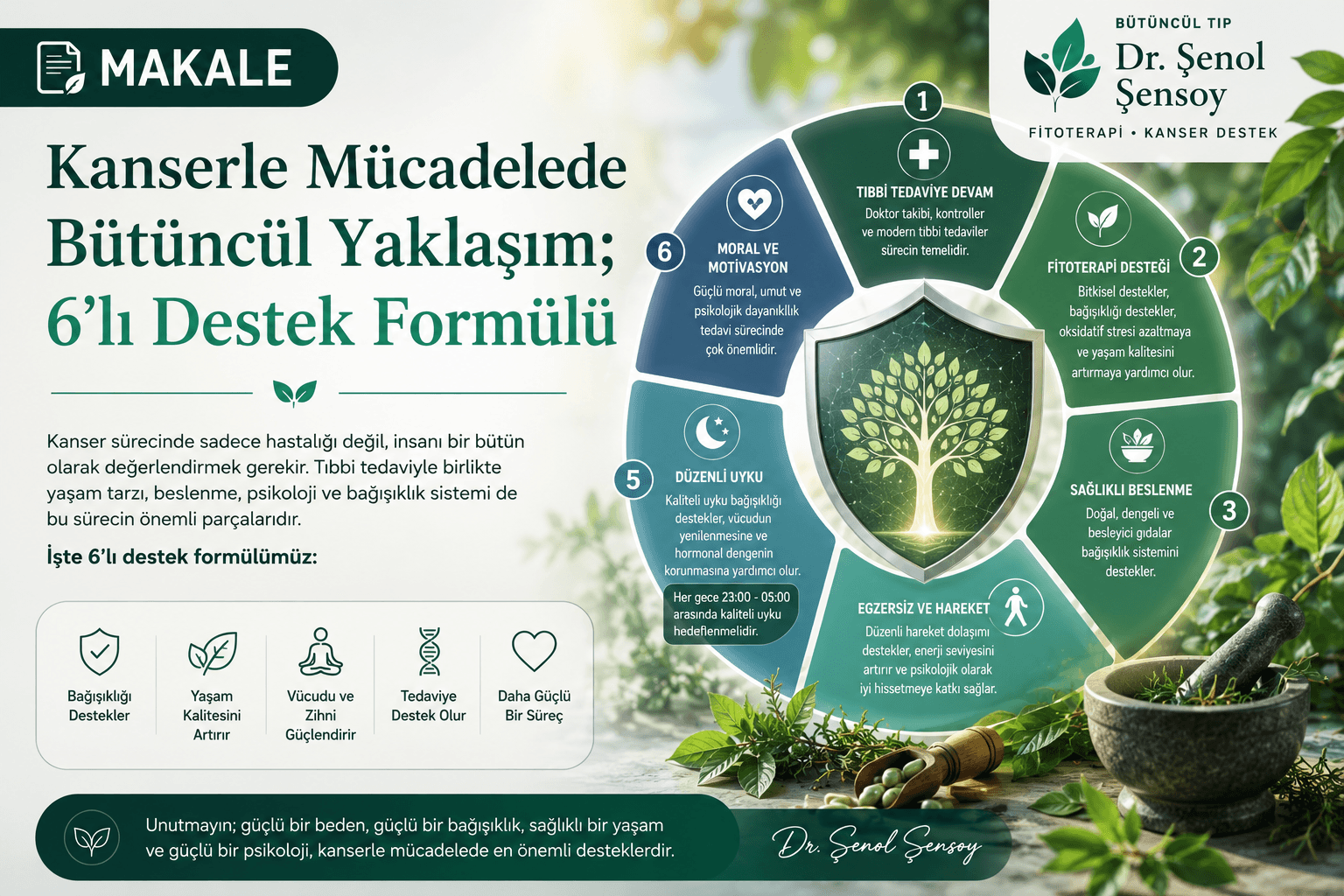 Kanserle Mücadelede Bütüncül Yaklaşım; 6’lı Destek Formülü